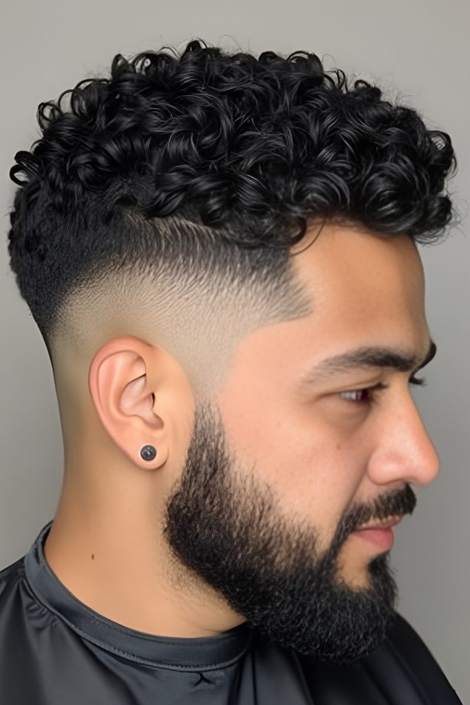 Curly Top with Skin Fade