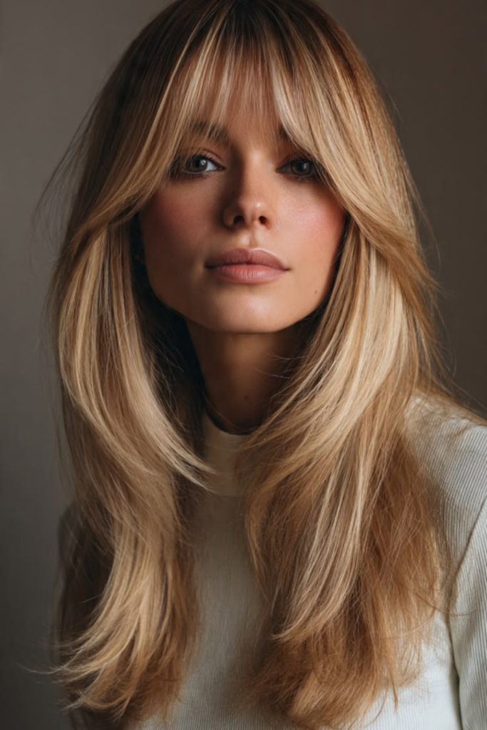 Long Layers With Curtain Bangs vs Light Wispy Bangs