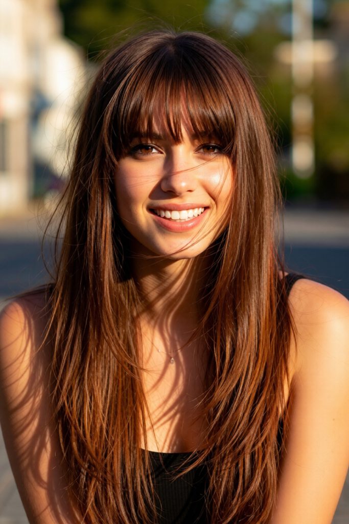Long Straight Hair With Wispy Bangs