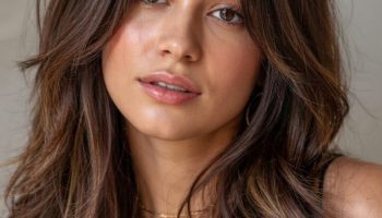 Natural Texture with Relaxed Curtain Bangs