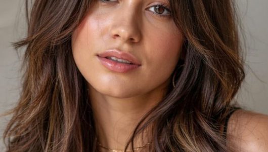 Natural Texture with Relaxed Curtain Bangs