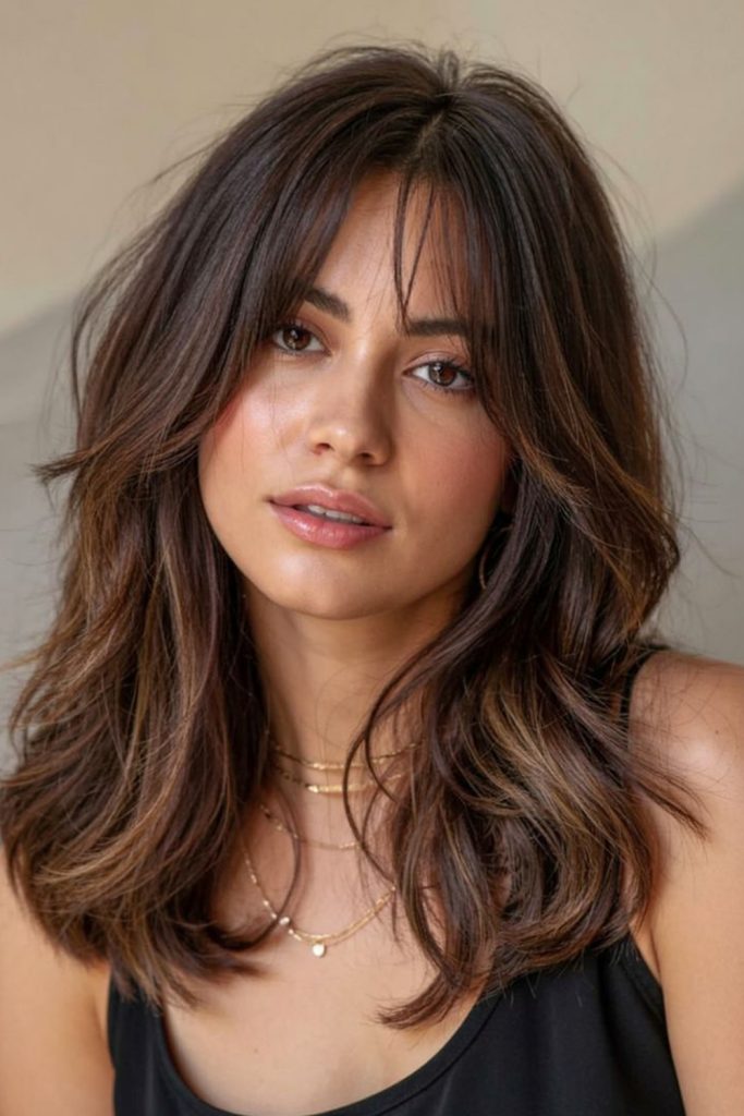 Natural Texture with Relaxed Curtain Bangs