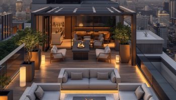 Private Rooftop Terraces with Outdoor Living Spaces