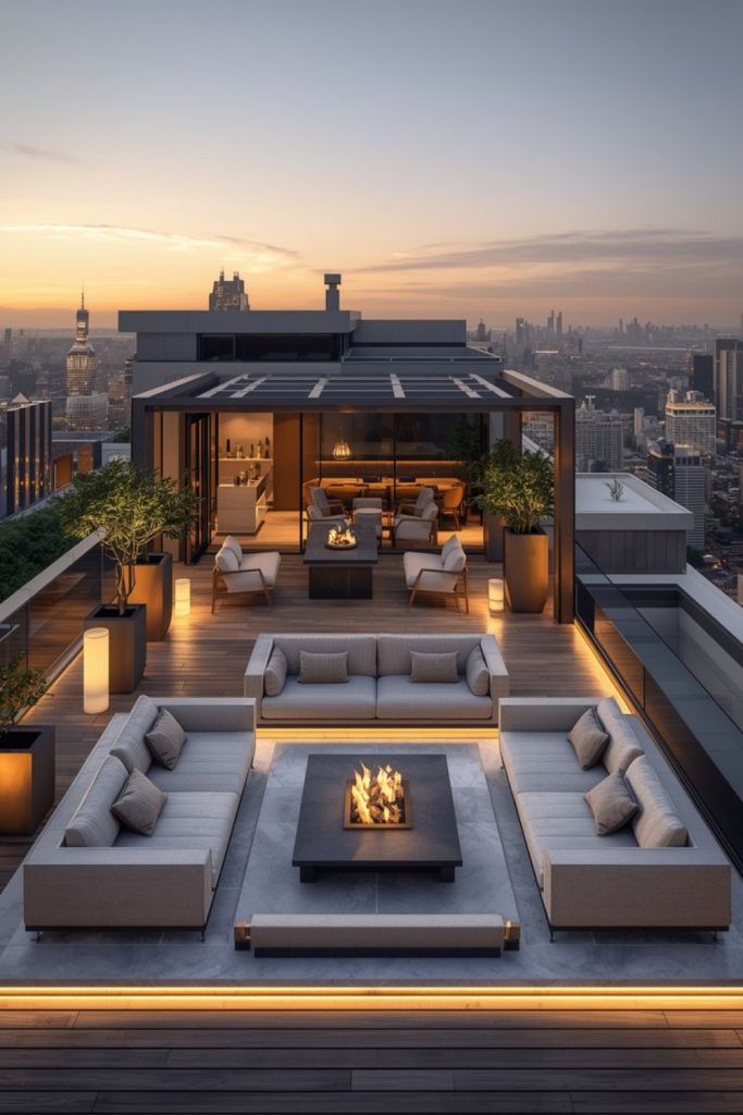 Private Rooftop Terraces with Outdoor Living Spaces