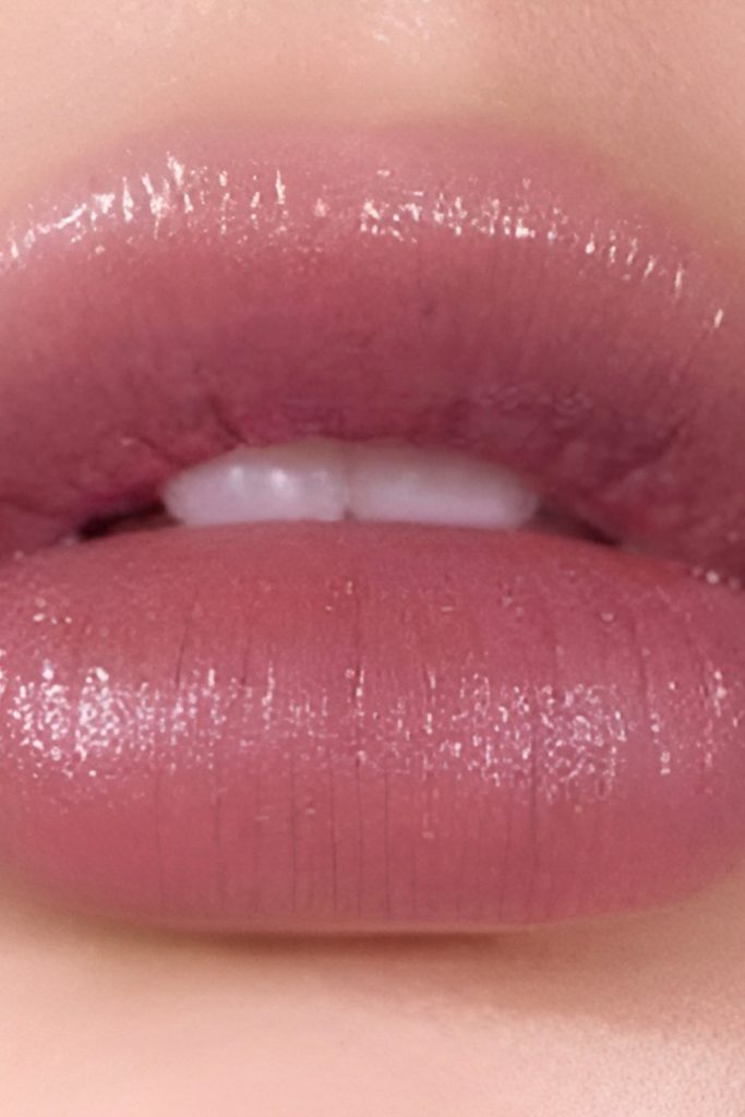 Rosy Mauve Lipstick with Clear Gloss