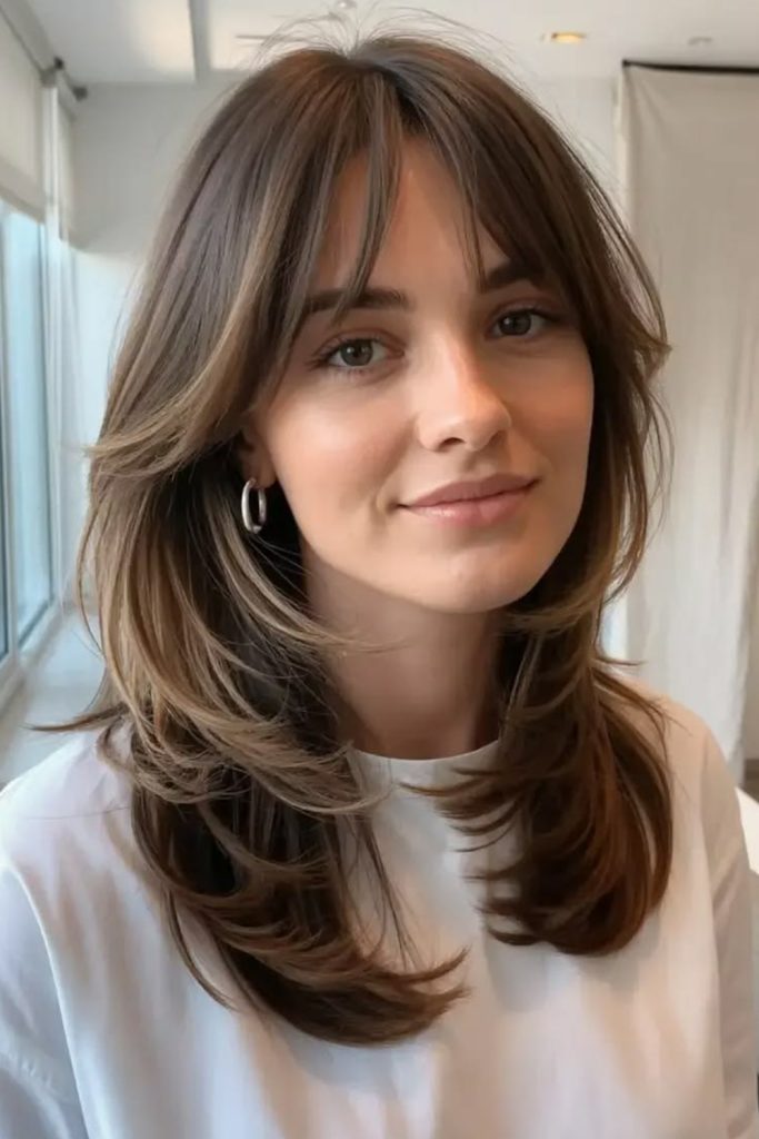 Shag Inspired Layers with Curtain Bangs