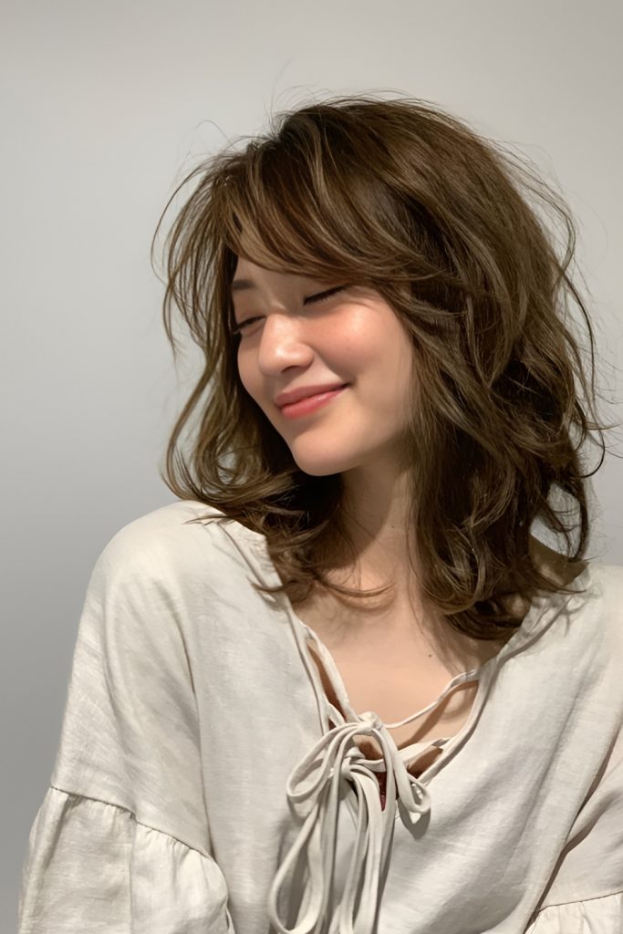 Tousled Layers with Curtain Bangs