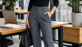 Turtleneck with Pleated Trousers