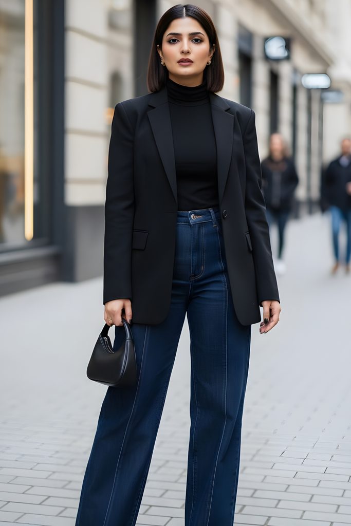 Unstructured Blazer with Dark Jeans