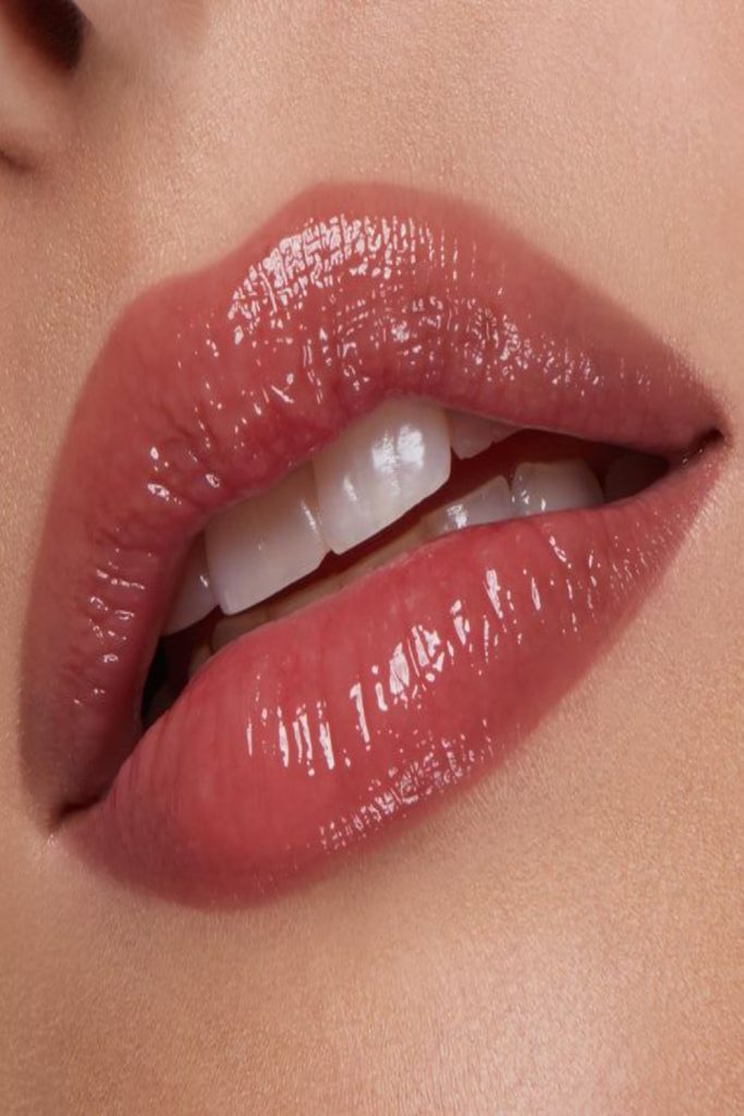 Warm Rose Lips with Glossy Balm Finish