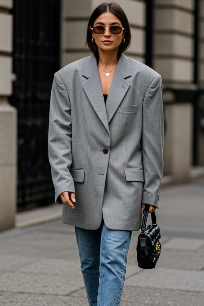 Wearing Oversized Blazers Without Structure