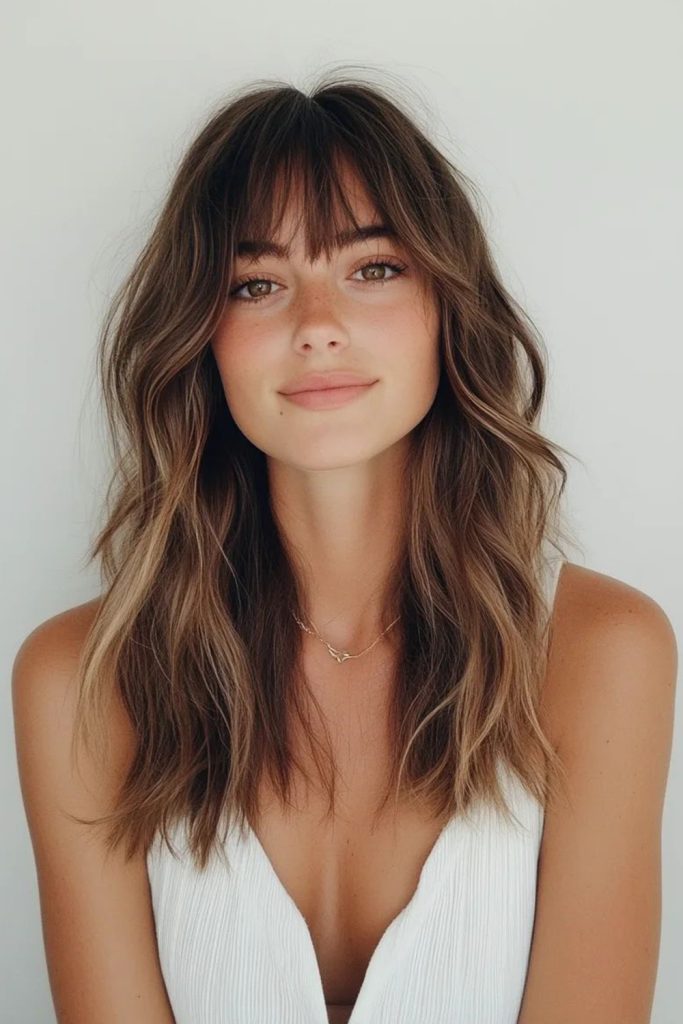 Wispy Bangs With Loose Beach Waves
