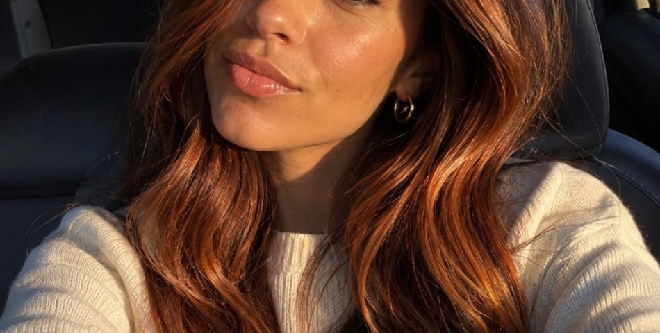 Fall hair color trends 2026, copper balayage color melt into espresso roots