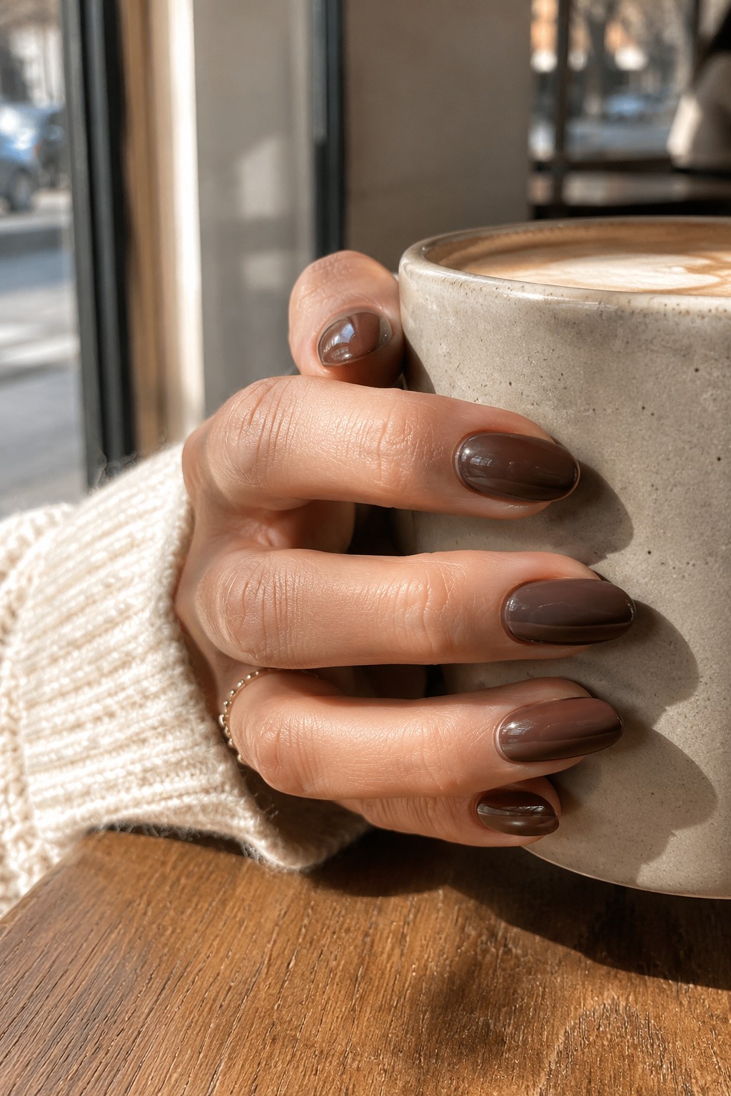 Deep chocolate brown nails fall 2026