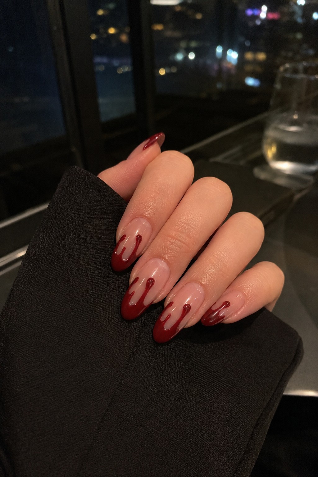 Blood splatter Halloween nails 2026