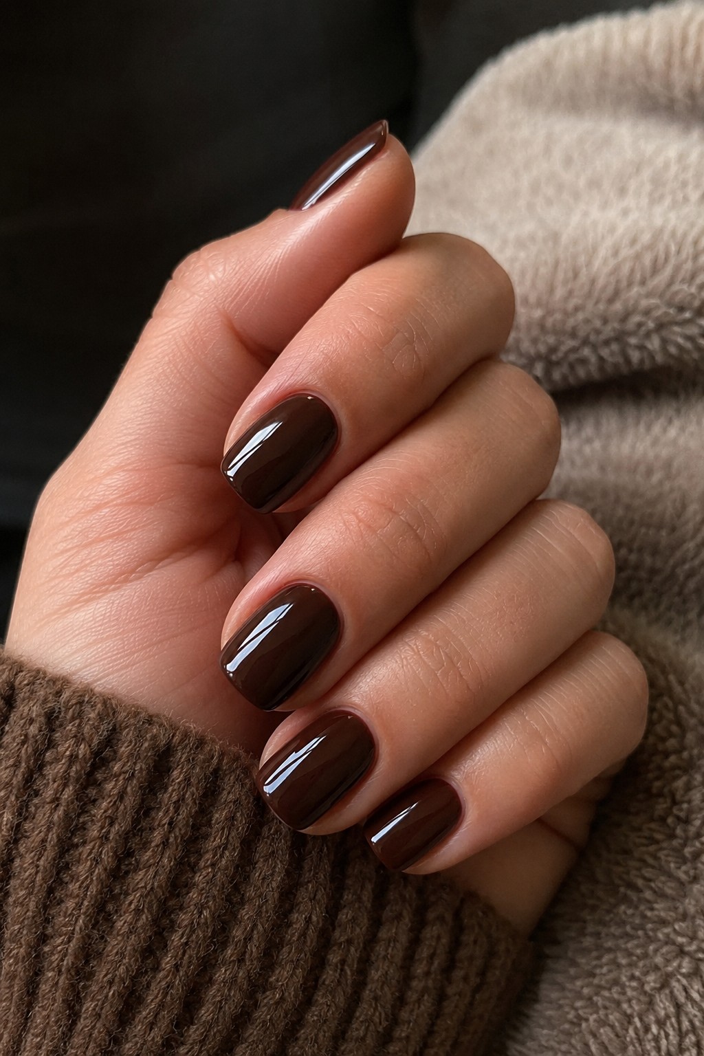 Deep Chocolate Quiet Halloween nail design 2026