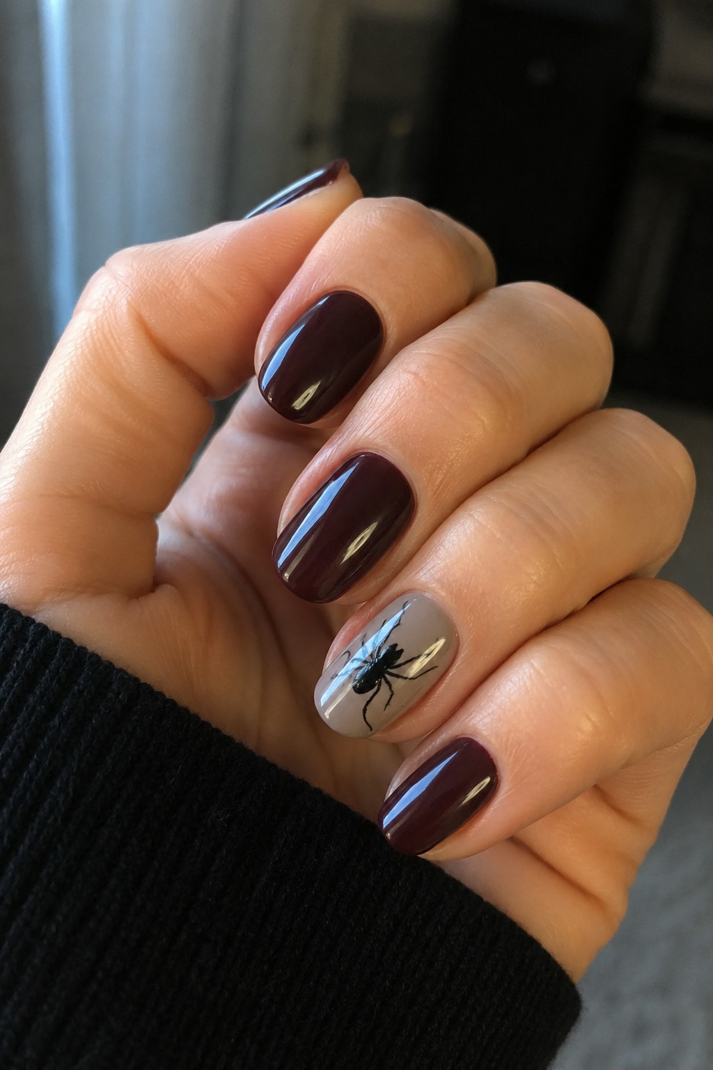 Realistic Spider Nails Halloween design 2026