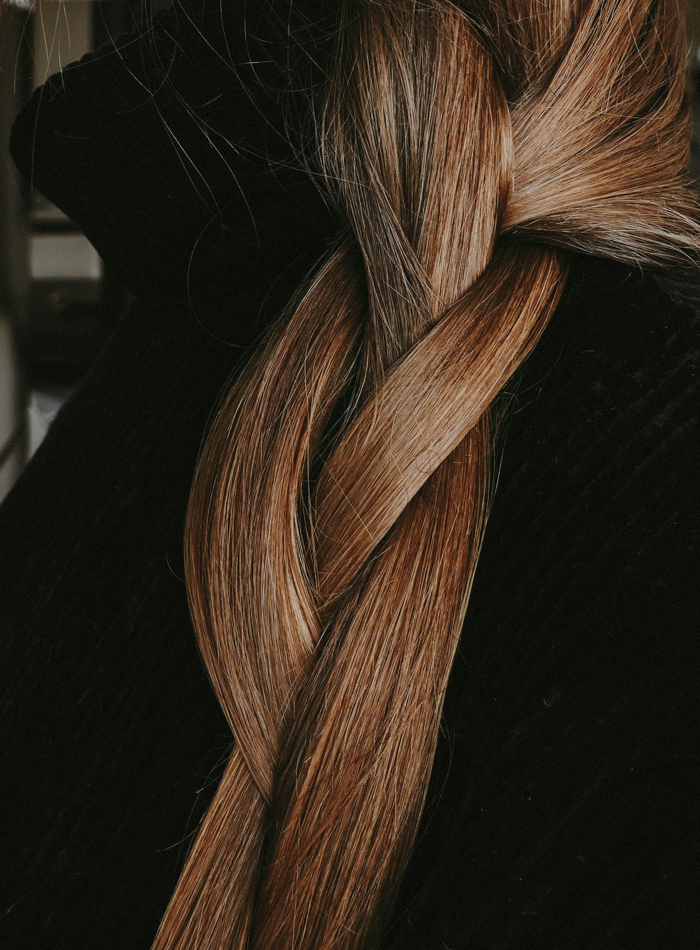 Close up of golden blond hair