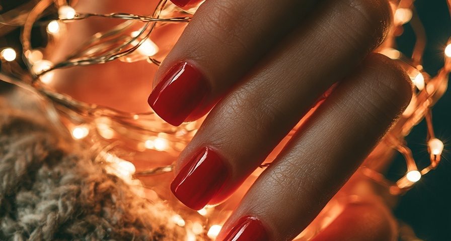 december nails classic red
