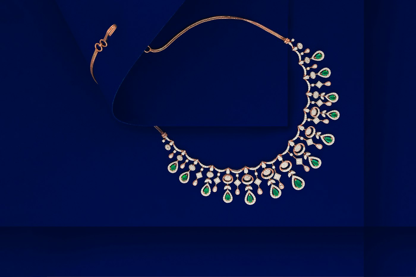 Diamond necklace and earrings set