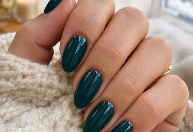 Pinterest cover for deep teal nails on Insiderlyfe