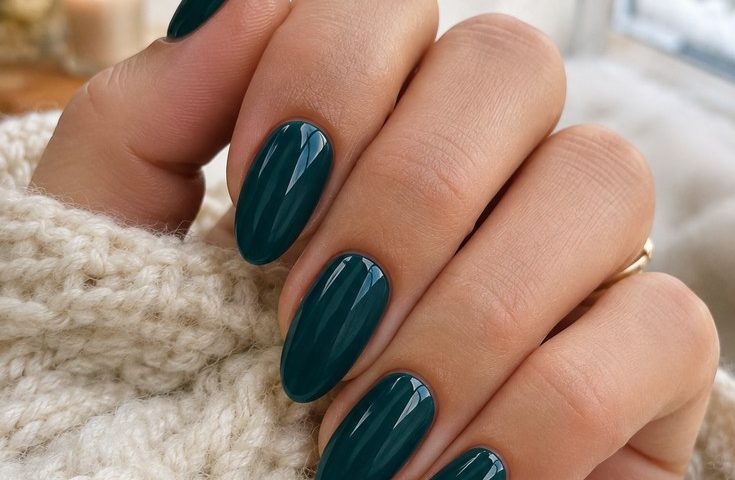 Pinterest cover for deep teal nails on Insiderlyfe