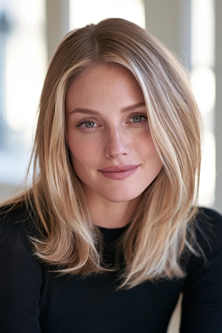 Traditional full-head foil highlights on long hair