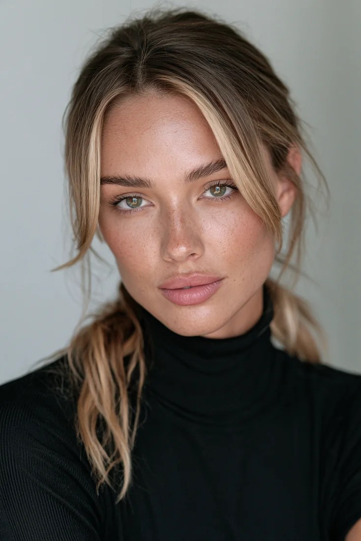Face-framing balayage money piece highlights