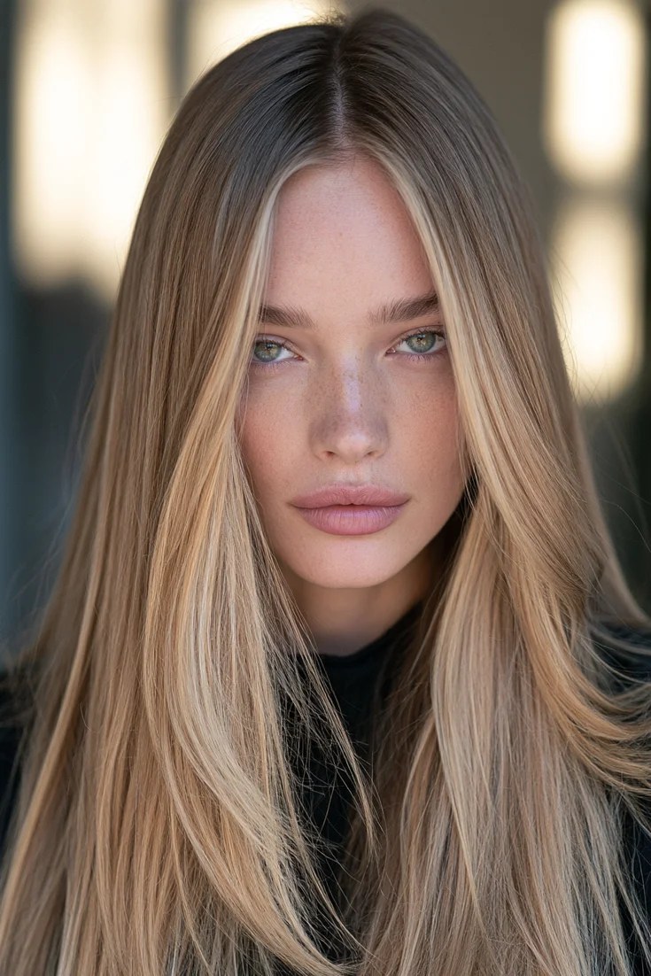 Babylights fine blended highlights on long hair