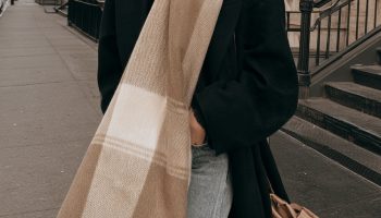 scarf outfit camel plaid blanket scarf coat