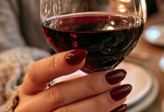 thanksgiving nails burgundy wine