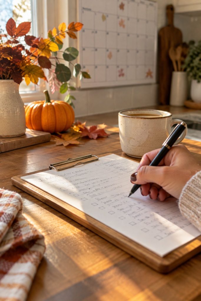 Printable Thanksgiving prep timeline calendar with day by day tasks
